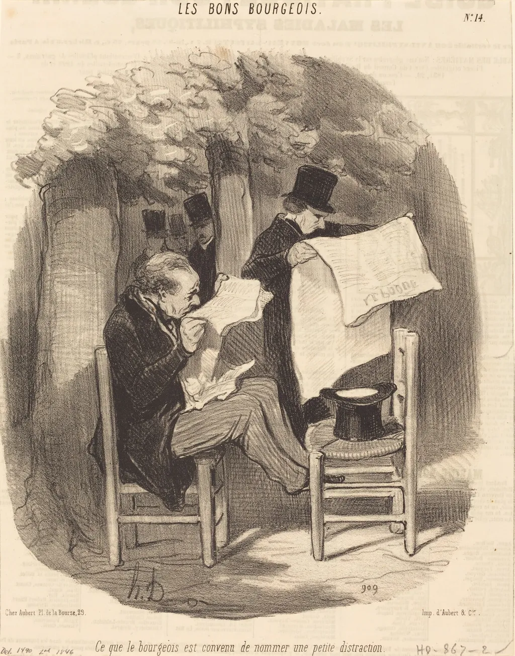 Ce que le bourgeois est convenu de nommer une... distraction, by Honoré Daumier, ink, 1846