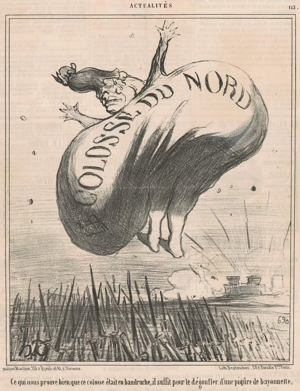 Ce qui nous prouve ... que ce colosse ..., by Honoré Daumier, ink, 1854