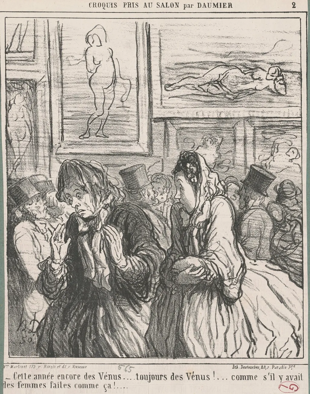 Cette année encore des vénus ..., by Honoré Daumier, ink, 1865