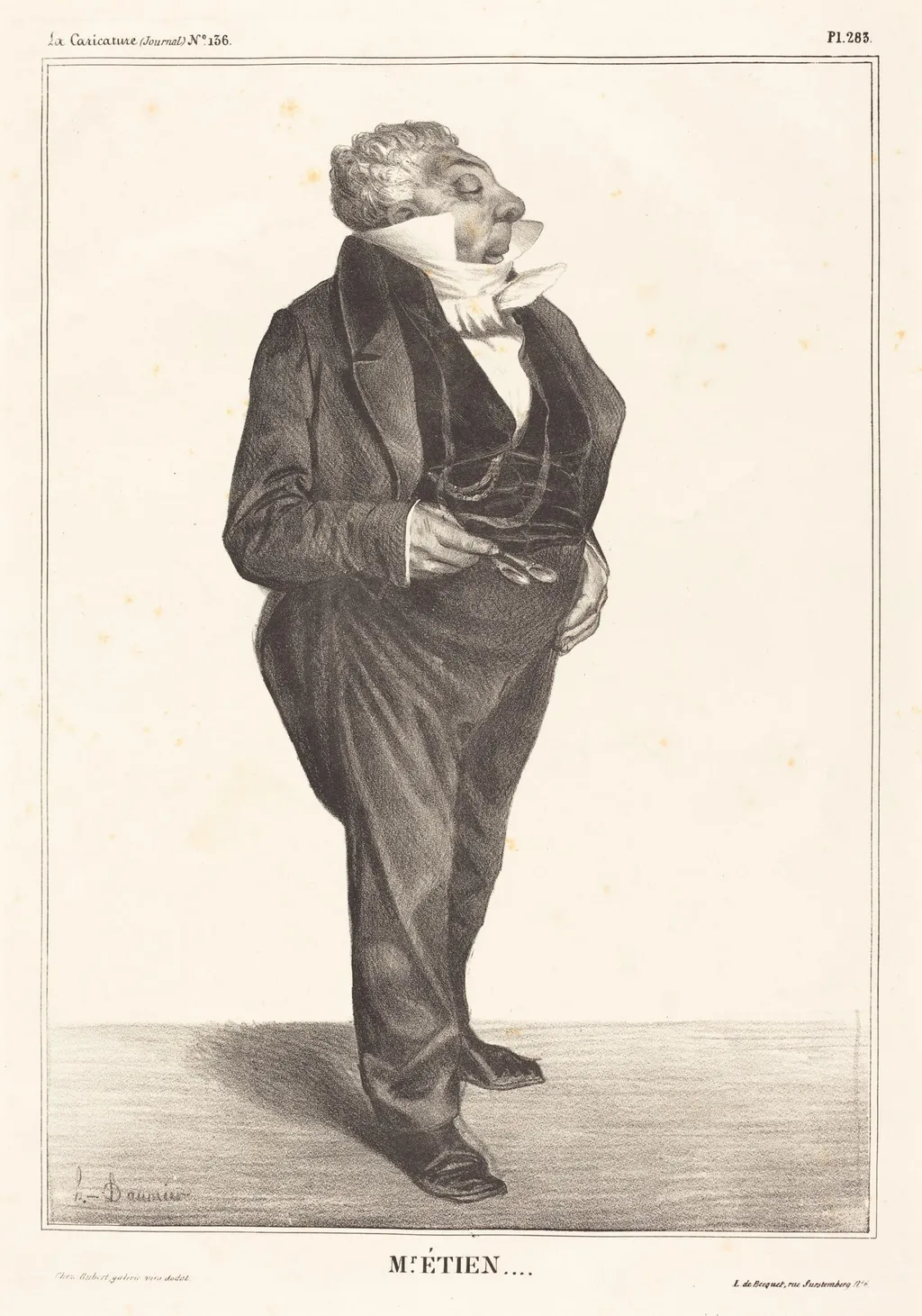 Charles Guillaume Étienne, by Honoré Daumier, ink, 1833
