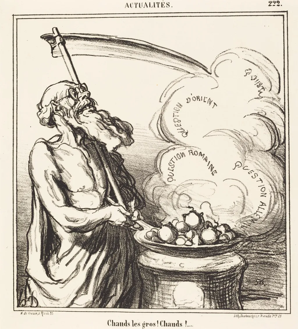 Chauds les gros! chauds!..., by Honoré Daumier, ink, 1868