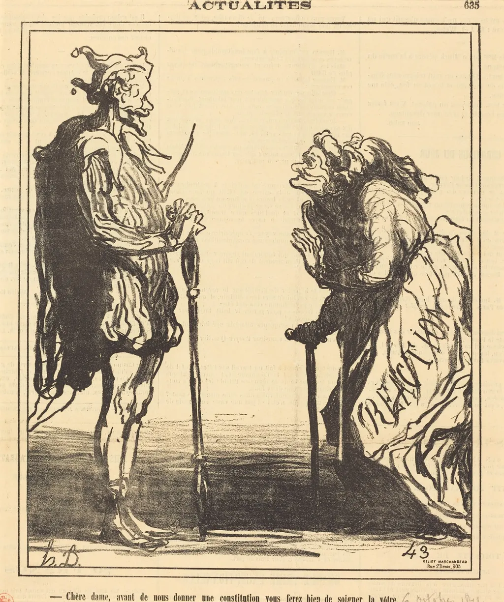 Chère dame, avant de nous donner..., by Honoré Daumier, 1871