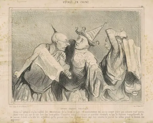 Chinois causant politique, by Honoré Daumier