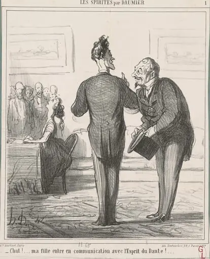 Chut ... ! Ma fille est en communication ..., by Honoré Daumier