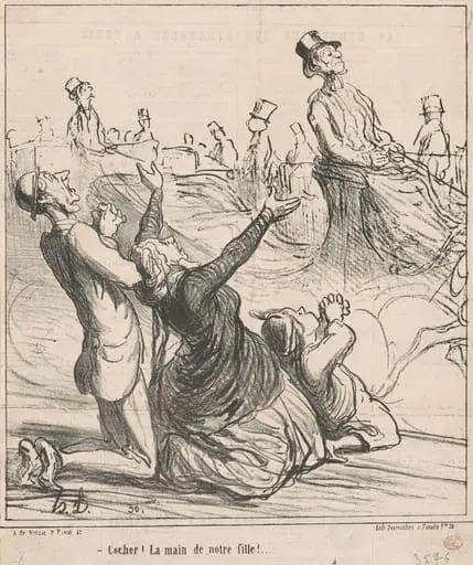 Cocher! La main de notre fille!, by Honoré Daumier