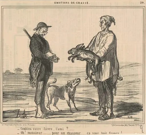 Combien votre lièvre, l'ami?, by Honoré Daumier