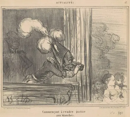 Commençant a rendre justice aux blanches, by Honoré Daumier