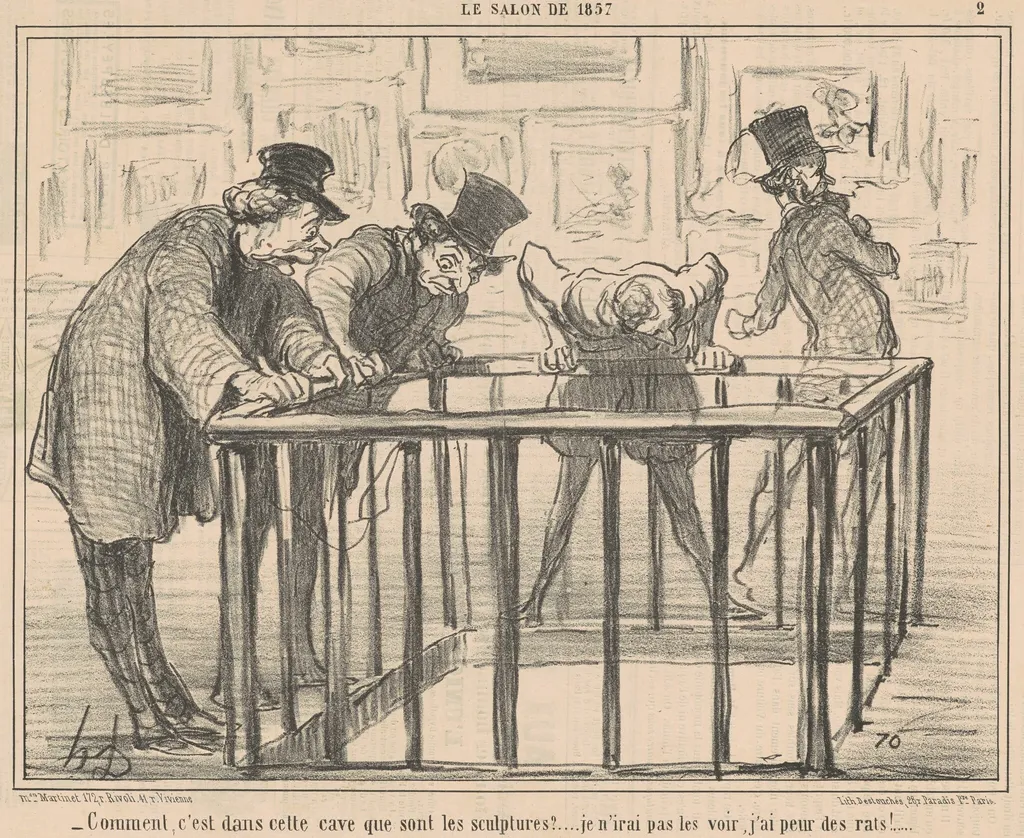 Comment, c'est dans cette cave que ..., by Honoré Daumier, ink, 1857