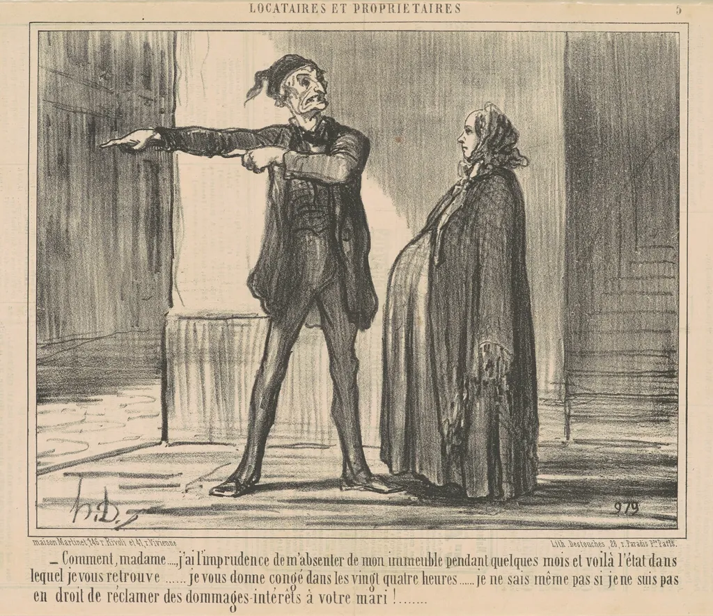Comment, madame ... J'ai l'imprudence ..., by Honoré Daumier, ink, 1856