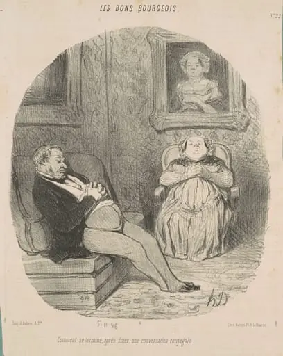 Comment se termine ... une conversation conugale, by Honoré Daumier