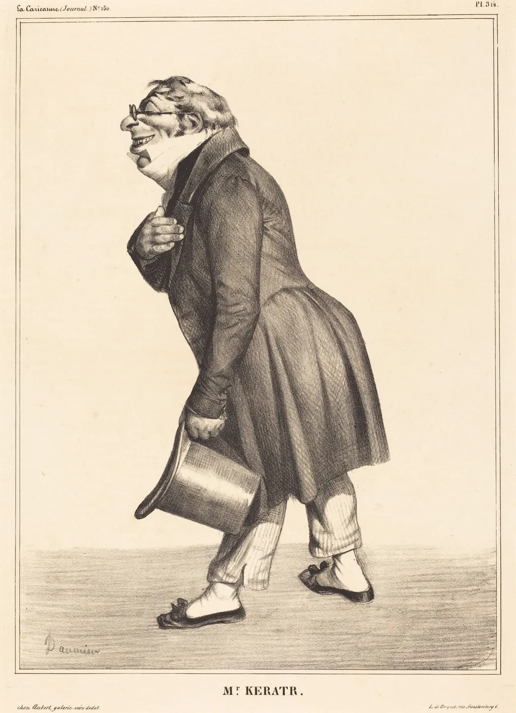 Comte de Kératry, by Honoré Daumier, ink, 1833