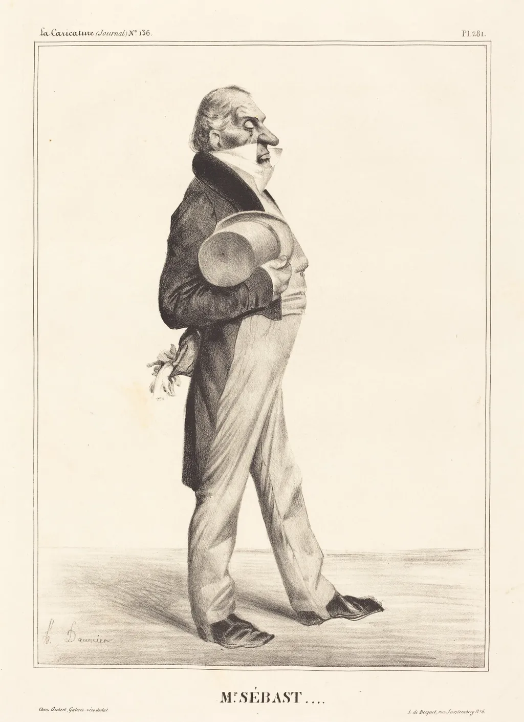 Comte Horace Sébastiani, by Honoré Daumier, ink, 1833