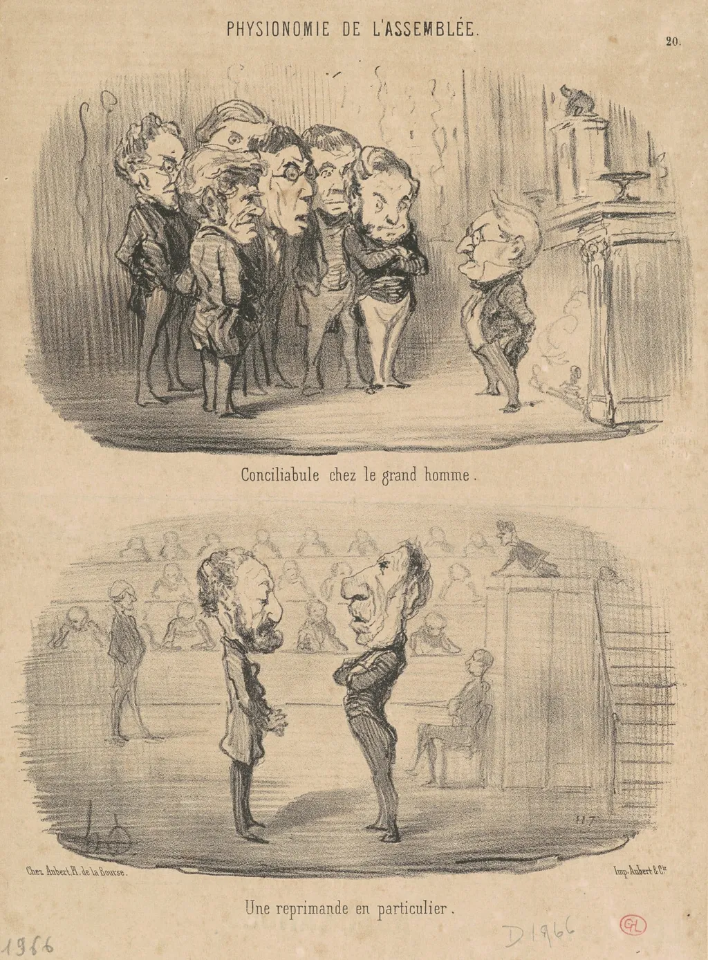 Conciliabule chez le grand homme, by Honoré Daumier, ink, 1850