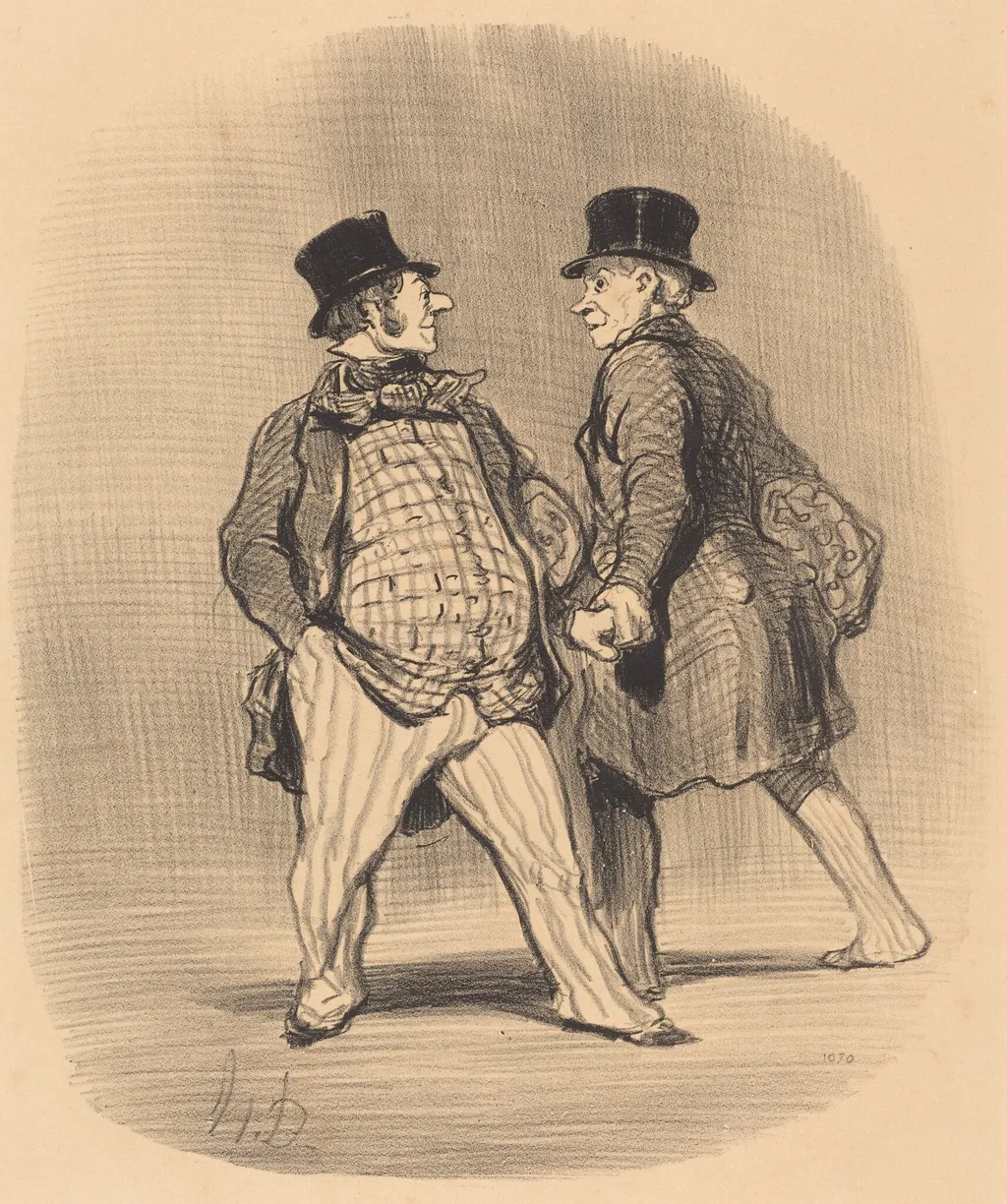 Confrère, méfiez-vous du petit baron..., by Honoré Daumier, ink, 1848