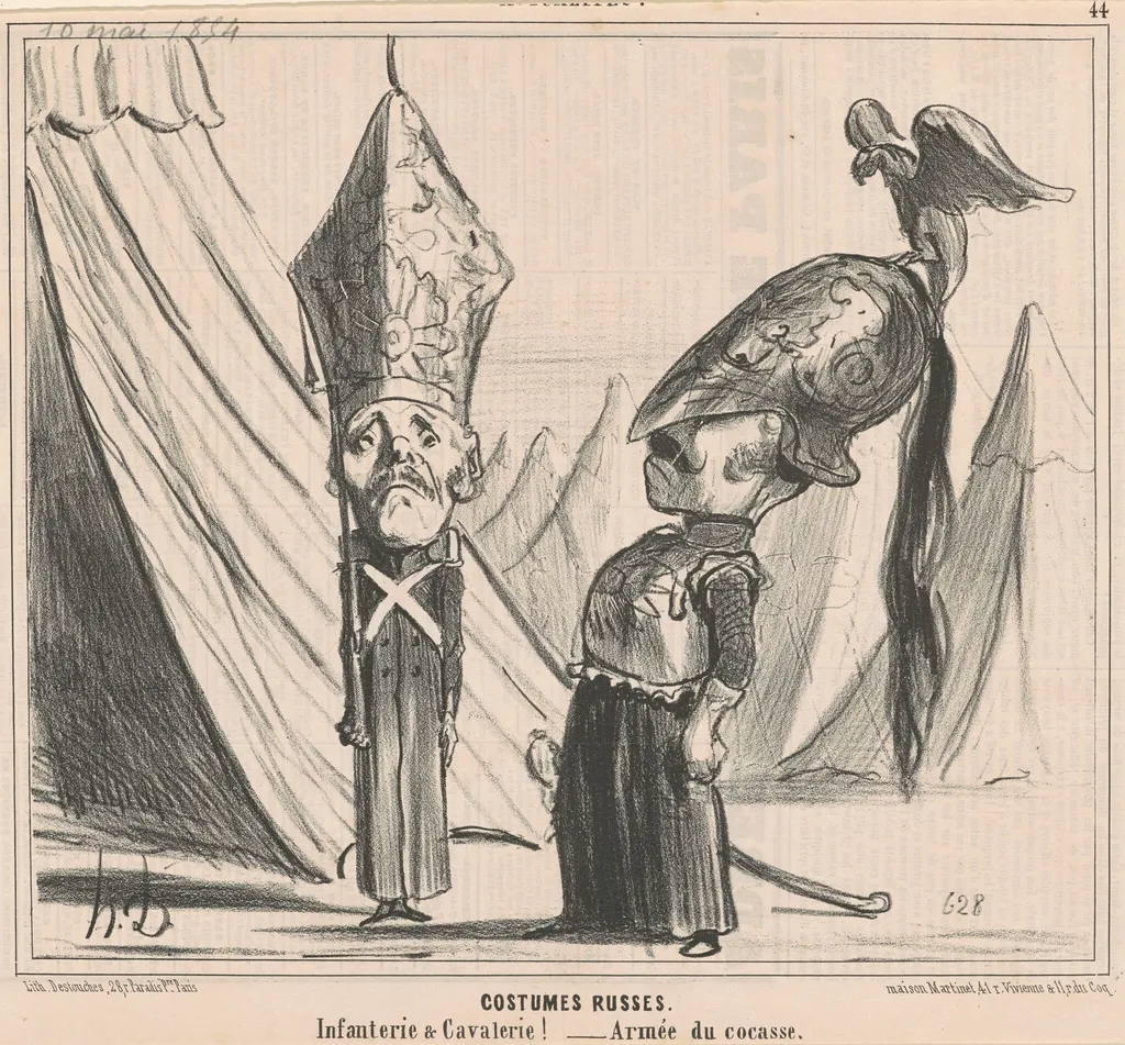 Costumes russes, by Honoré Daumier, ink, 1854