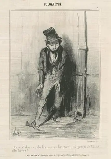 Cré nom: Elles sont plus heureuses ..., by Honoré Daumier