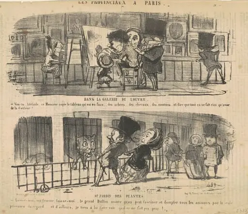 Dans la galerie du Louvre, by Honoré Daumier