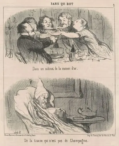 Dans un cabinet de la maison d'or, by Honoré Daumier