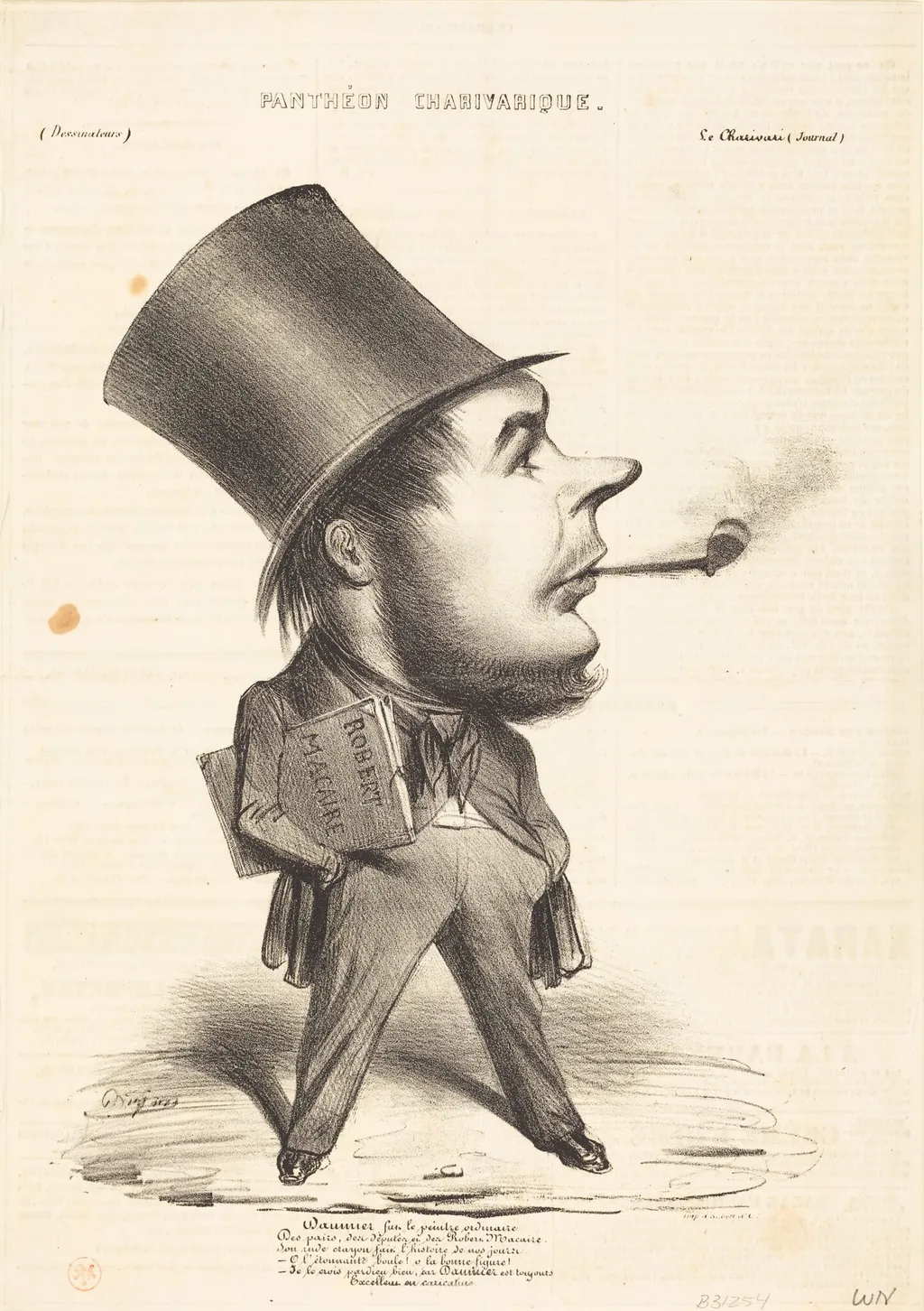 Daumier fut le peintre ordinaire..., by Honoré Daumier, ink, 1839