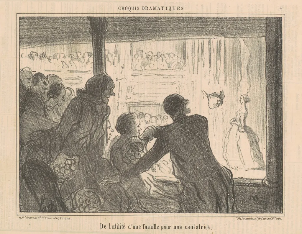 De l'utilité d'une famille pour une cantatrice, by Honoré Daumier, ink, 1857