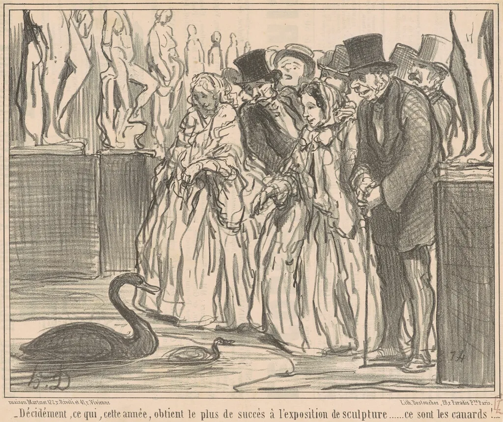 Décidément, ce qui, cette année, obtient ..., by Honoré Daumier, ink, 1857
