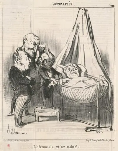 Décidément elle est bien malade!, by Honoré Daumier
