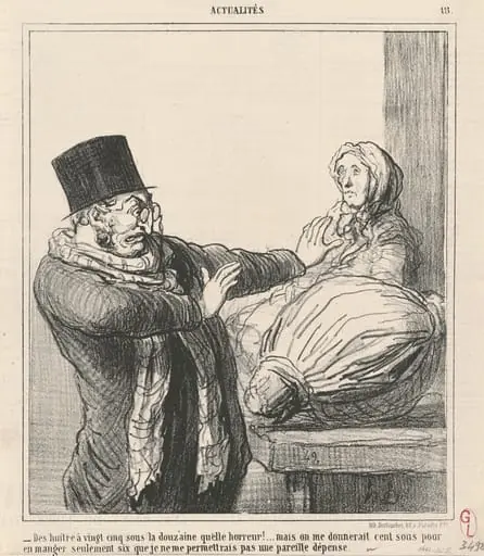 Des huitres a vingt-cinq sous la douzaine ... !, by Honoré Daumier