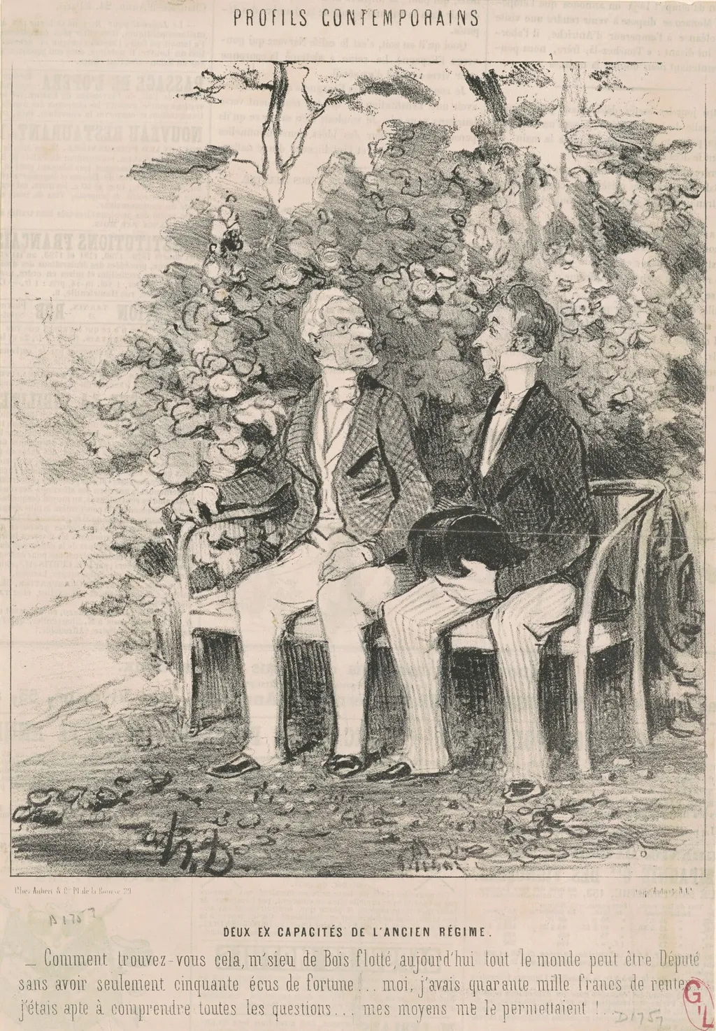 Deux ex capacité de l'ancien régime, by Honoré Daumier, ink, 1848