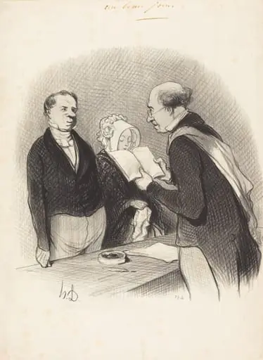 Devant M. le Maire, by Honoré Daumier