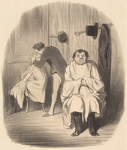 Diable!... il parait que le rasoir n'est guère bon..., by Honoré Daumier