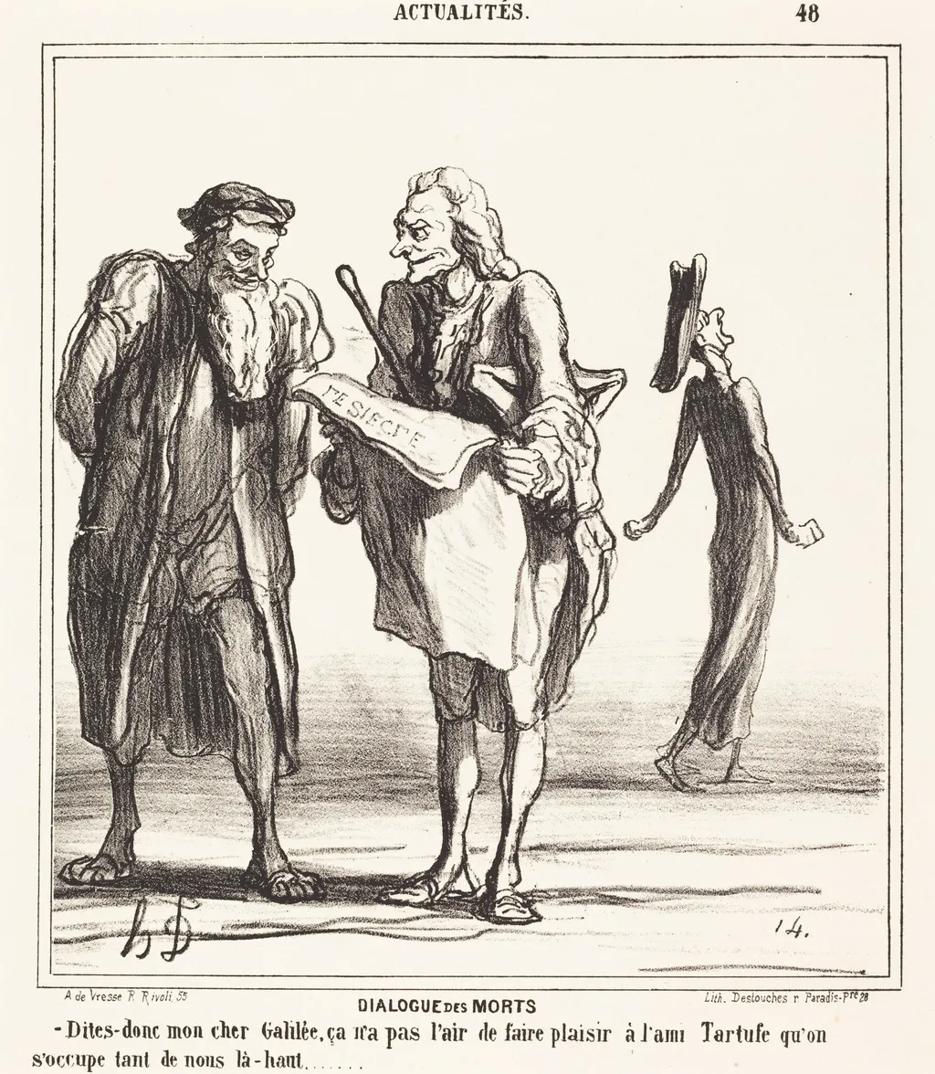 Dialogue des morts, by Honoré Daumier, ink, 1867