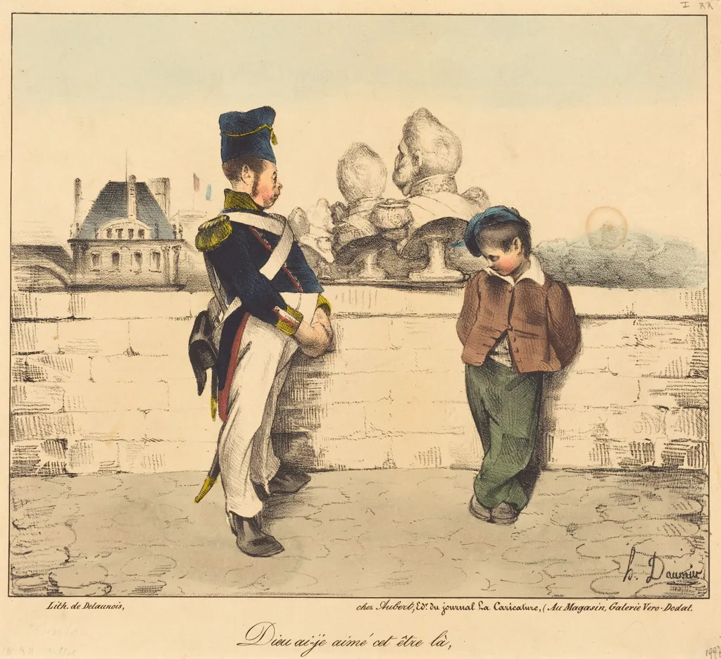 Dieu ai-je aimé cet être la, by Honoré Daumier, ink, 1831