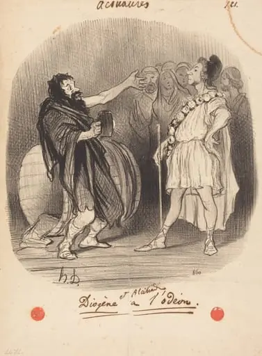 Diogène et Alcibiade a l'Odéon, by Honoré Daumier