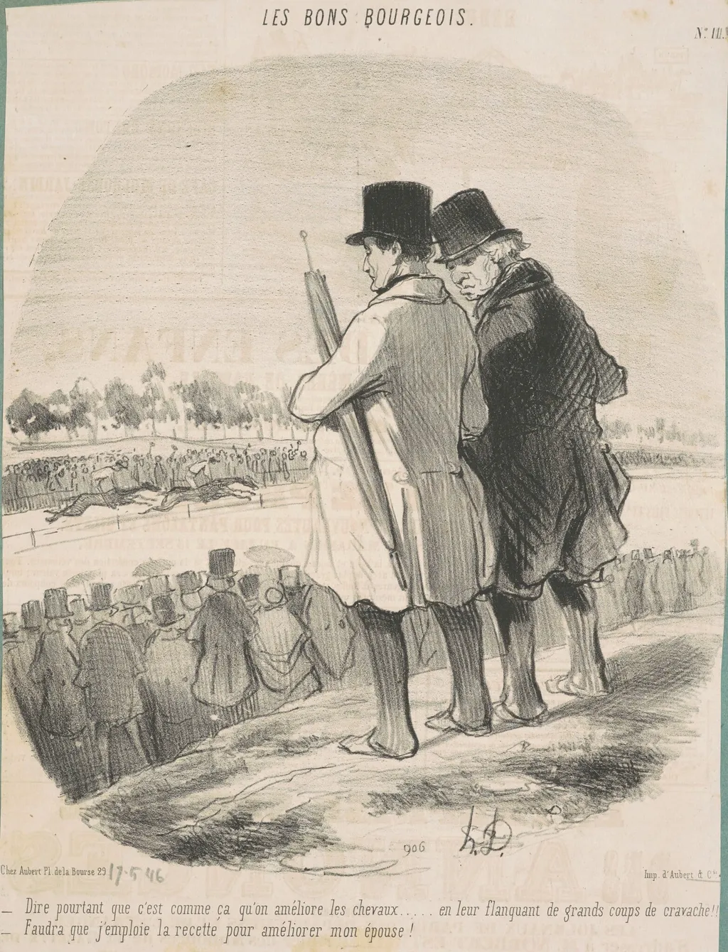 Dire ... que c'st comme ça qu'on améliore les chevaux ..., by Honoré Daumier, ink, 1846