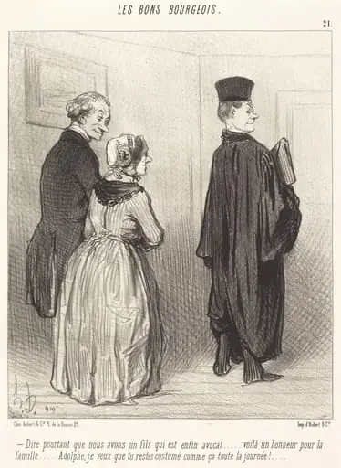 Dire... que nous avons un fils qui est... avocat..., by Honoré Daumier