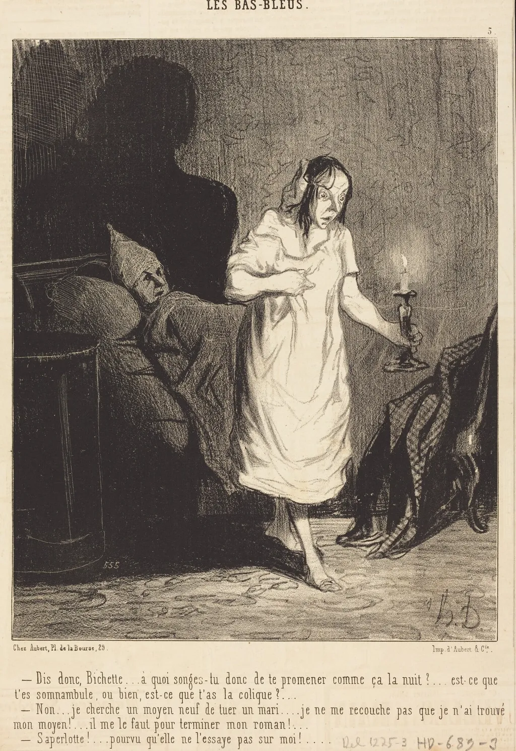 Dis donc, Bichette... a quoi songes-tu donc..., by Honoré Daumier, ink, 1844