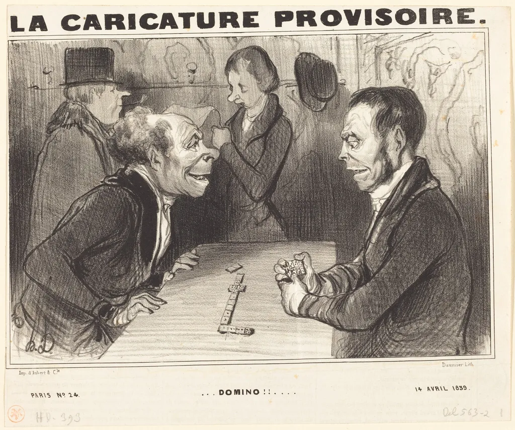 Domino!!, by Honoré Daumier, ink, 1839