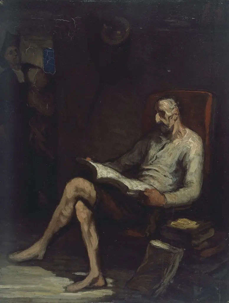 Don Quixote reading, by Honoré Daumier