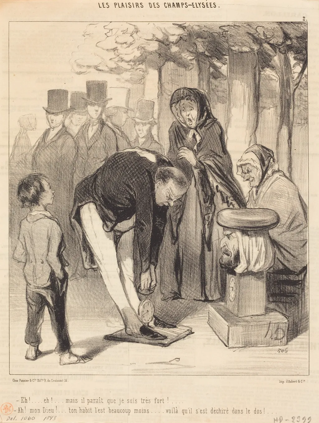 Eh!... Eh!... mais il parait que..., by Honoré Daumier, ink, 1843