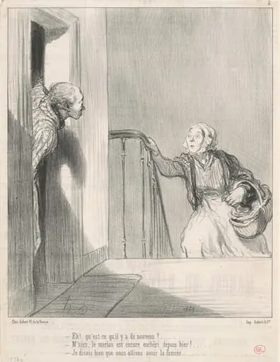 Eh! Qu'est-ce qu'il y a de nouveau? ..., by Honoré Daumier