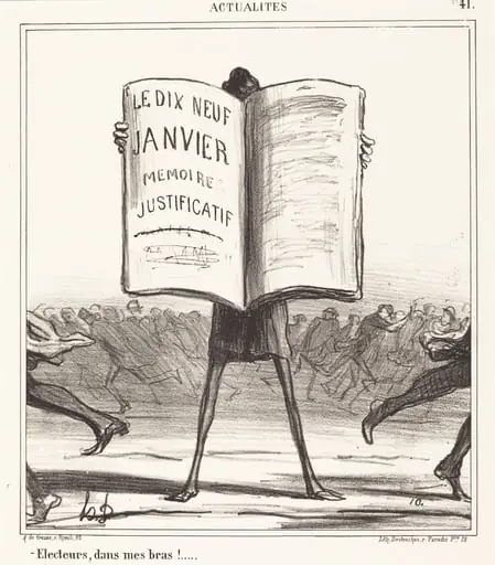 Électeurs, dans mes bras!..., by Honoré Daumier