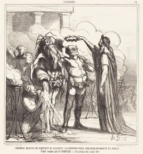 Empedocle recevant... les honneurs divins..., by Honoré Daumier