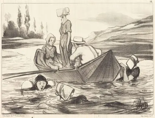 En pleine eau, by Honoré Daumier