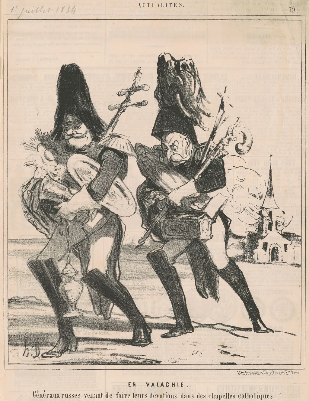 En valachie, by Honoré Daumier, ink, 1854