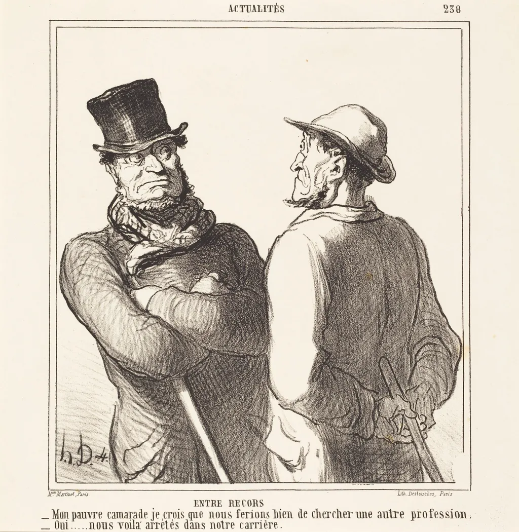 Entre recors, by Honoré Daumier, ink, 1865