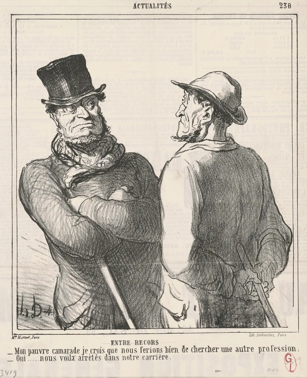 Entre recors, by Honoré Daumier, ink, 1865