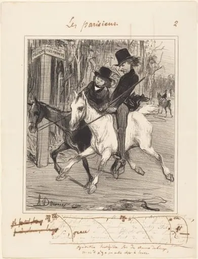 Équitation boutiquière, by Honoré Daumier