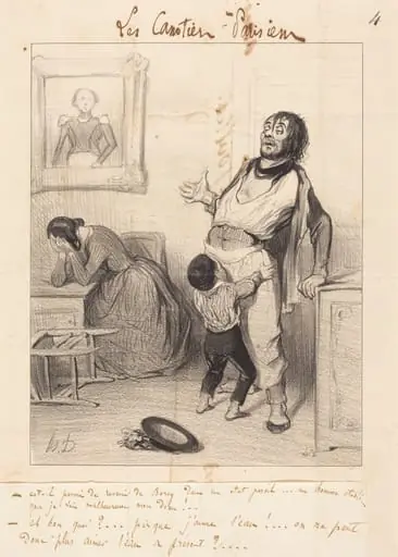 Est-il permis de revenir... dans un état pareil..., by Honoré Daumier