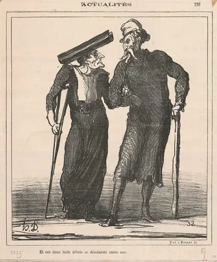 Et ces deux laids débris se désolaient entre eux, by Honoré Daumier