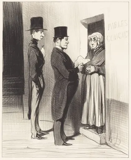 Et parlant a sa portière ainsi déclarée..., by Honoré Daumier